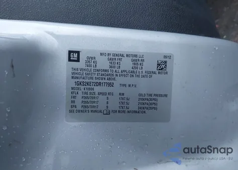 2013 GMC Yukon Xl 1500 Slt z USA, uszkodzony, nr VIN 1GKS2KE72DR177952